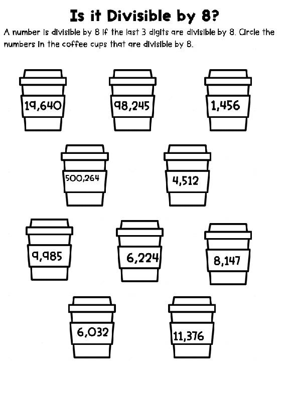 Divisible By Worksheet Divisibility Rules Sped Math Classful