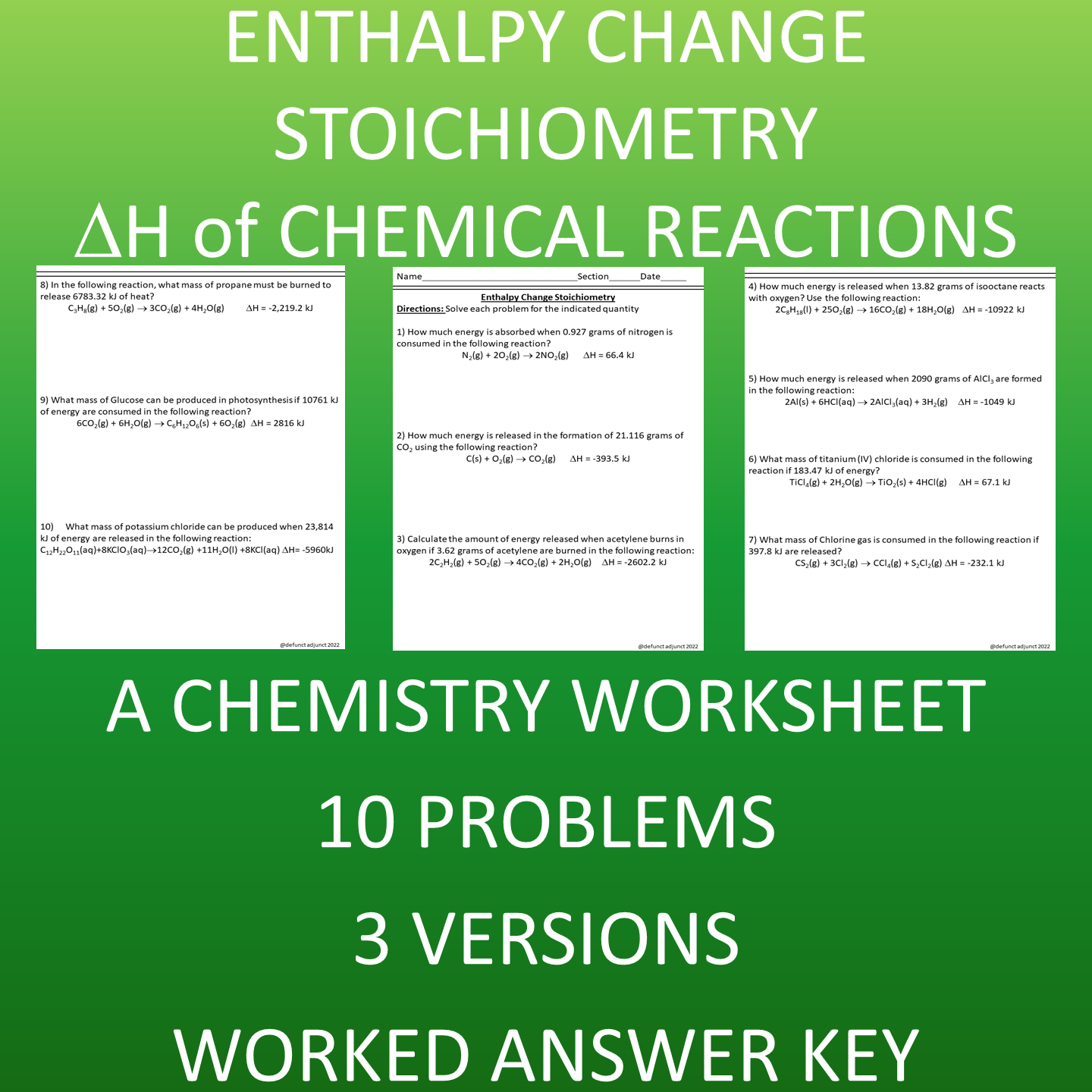 Enthalpy Change Stoichiometry Of Chemical Reactions A Chemistry