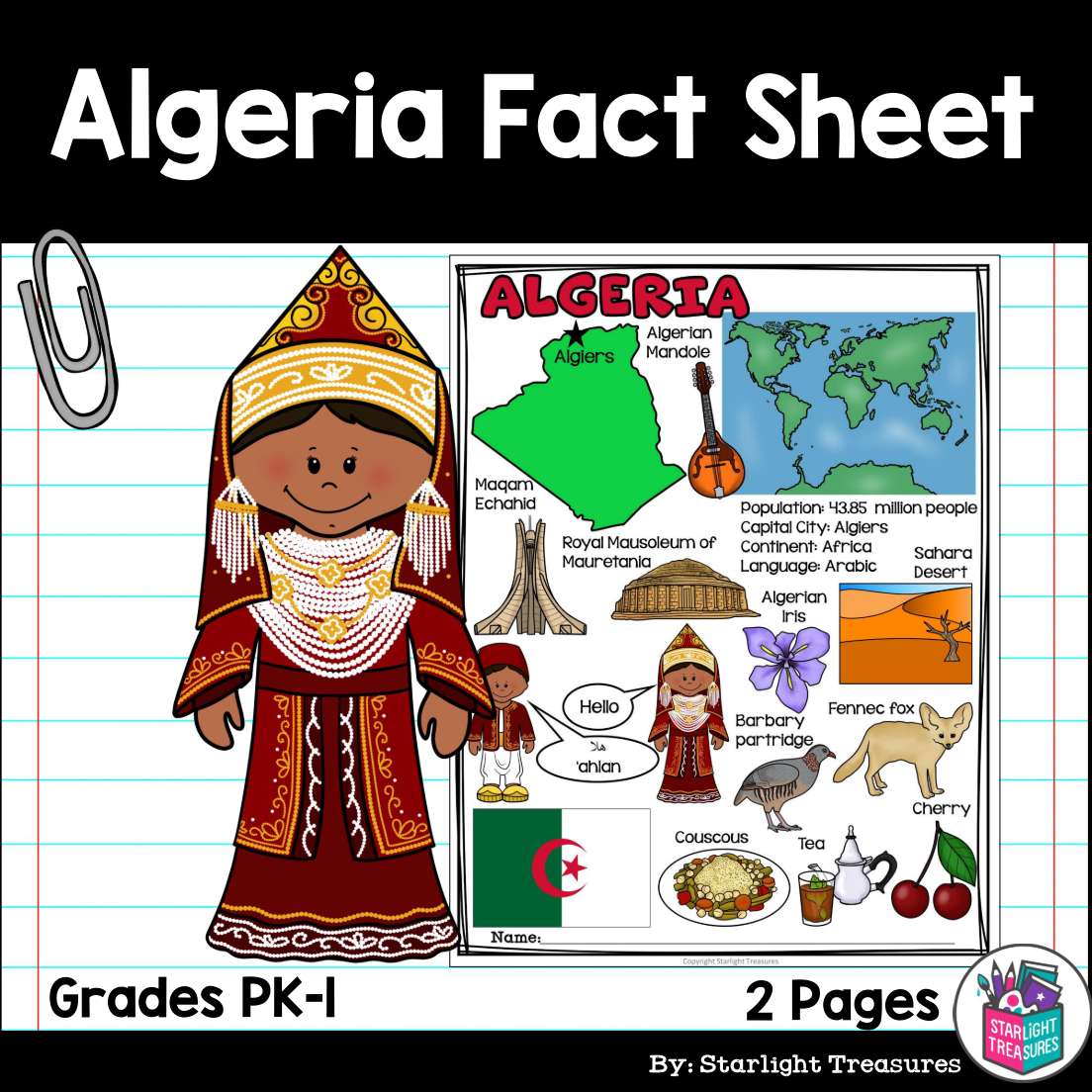 Algeria Fact Sheet For Early Readers Classful