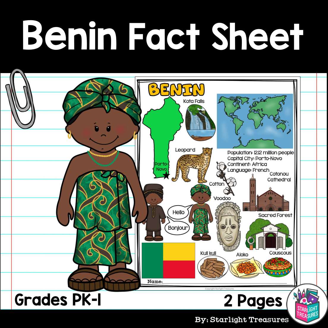 Benin Fact Sheet For Early Readers Classful