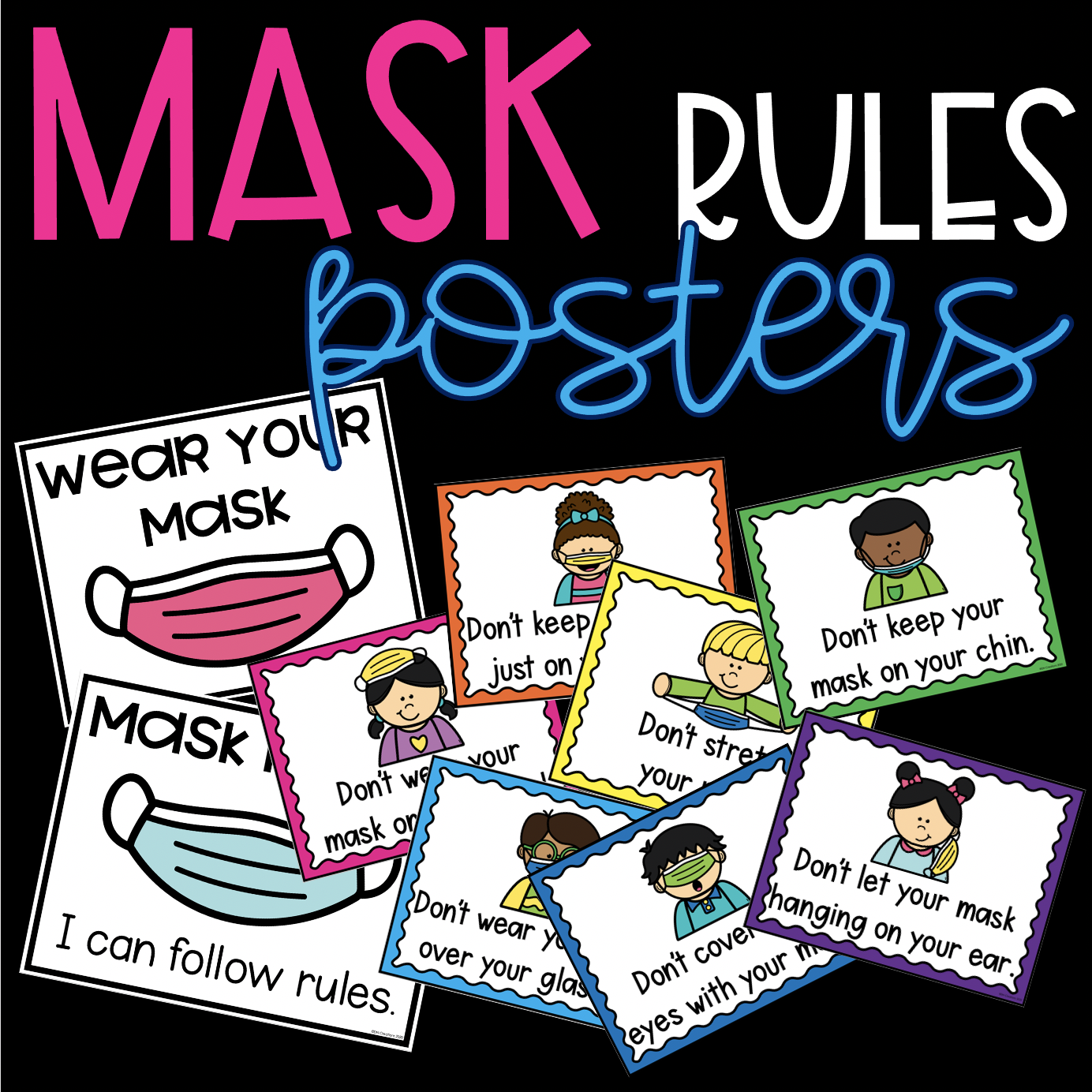 Mask Rules Poster l Covid Safety Posters l Healthy and Safety Posters's featured image