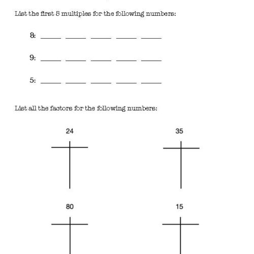 Multiples and Factors Review