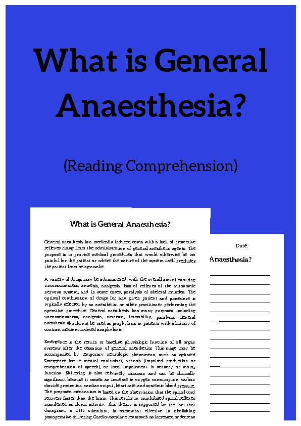General Anaesthesia, Reading Passage's featured image