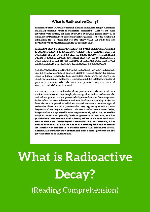 Radioactive Decay, Reading Passage's featured image