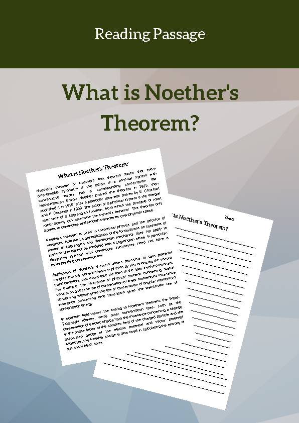 Noether's Theorem, Reading Passage's featured image
