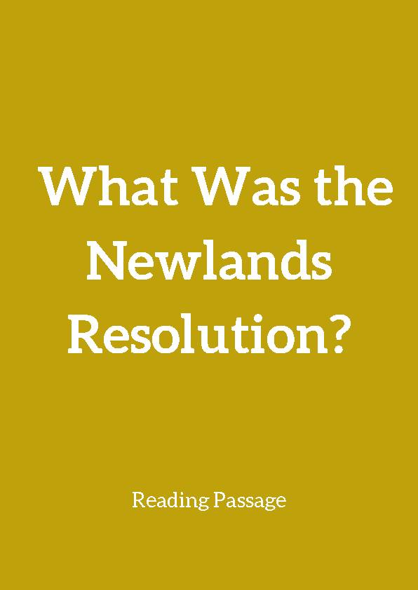 Newlands Resolution, Reading Passage's featured image