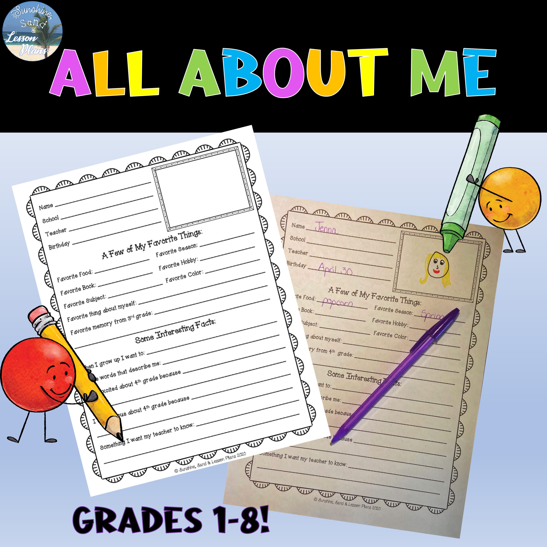 All About Me Activity