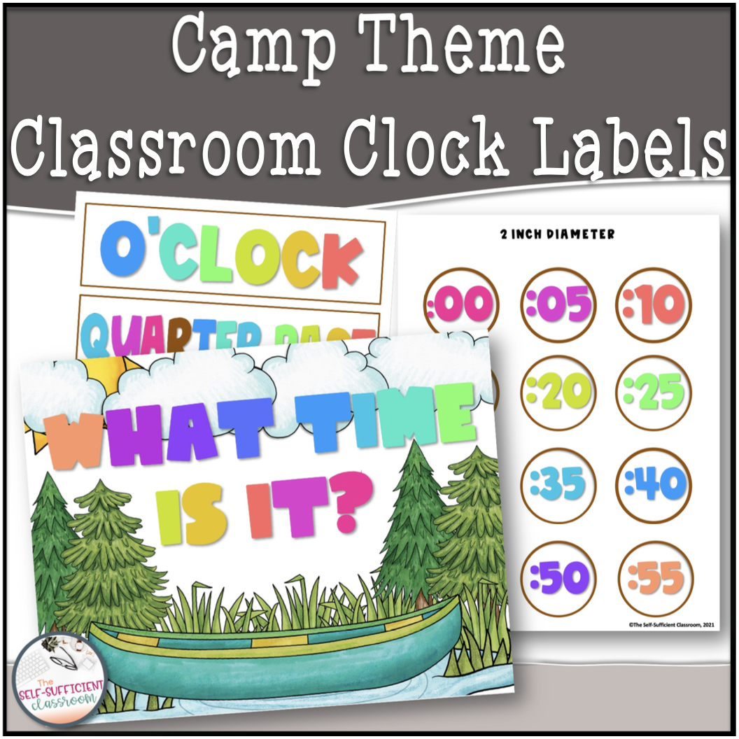 Camp Theme Clock Label Set's featured image