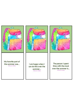 Social Skills: Back to School Conversation Cards (Growth Mindset/SEL) 20 Cards's featured image