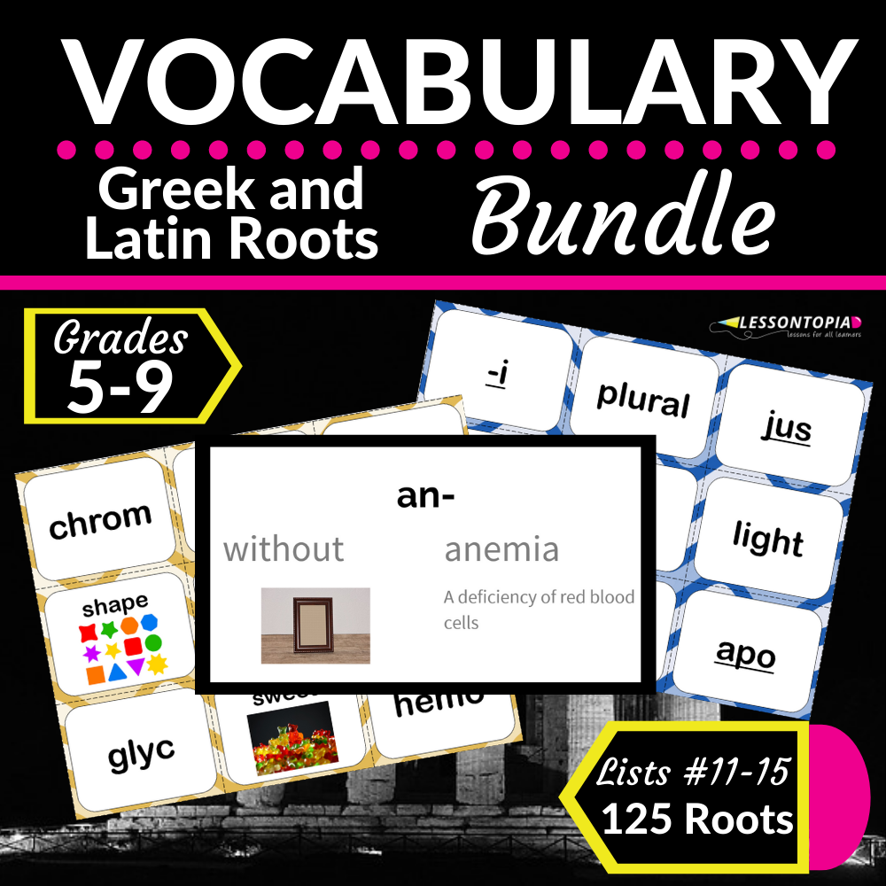 Greek and Latin Roots | Vocabulary Bundle Lists 11-15's featured image