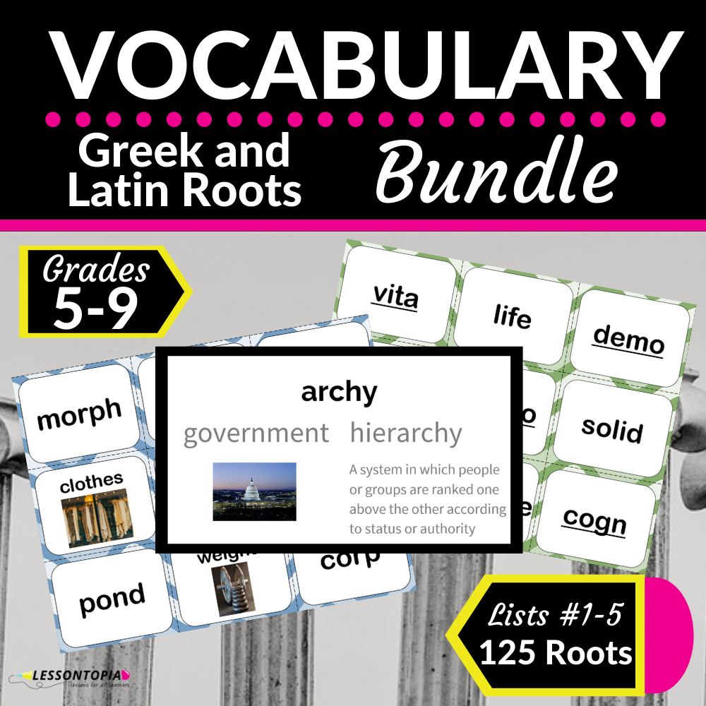 Greek and Latin Roots | Vocabulary Bundle Lists 1-5's featured image