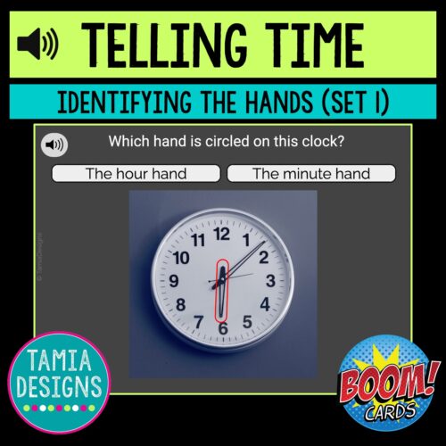 Telling time: identifying the hands on a clock (Set 1)'s featured image
