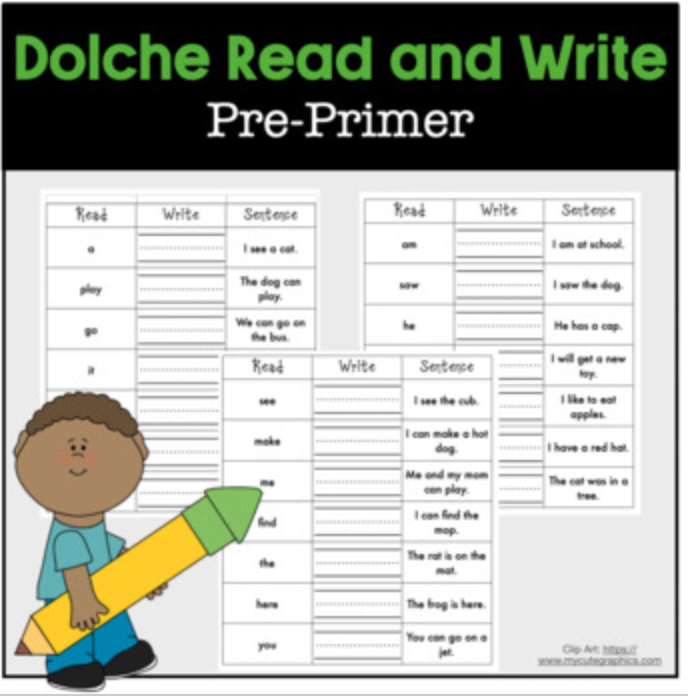 Read Write Sentence Dolche Pre-Primer's featured image
