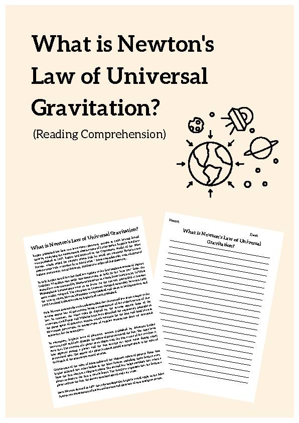 Newton's Law of Universal Gravitation, Reading Passage