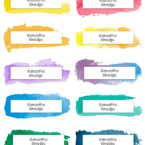 Watercolor Frame Labels 2x4
