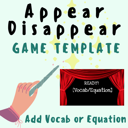 Magic Appearing/Disappearing GAME TEMPLATE [Add Vocabulary Words or Math Equations] For K-12 School Teachers in the Classroom's featured image