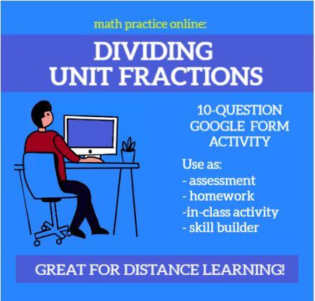 Dividing Unit Fractions - Self-Scoring Google Forms Assessment / Homework's featured image