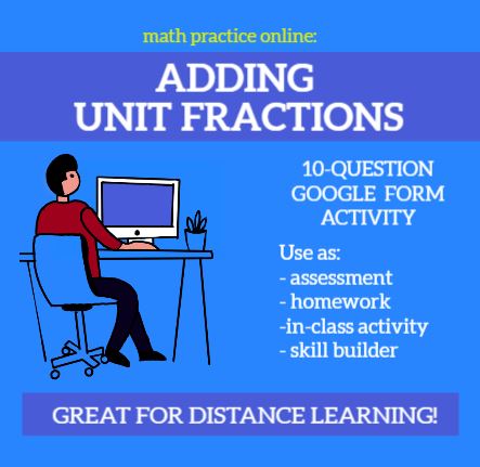 Adding Unit Fractions - Self-Scoring Google Forms Assessment / Homework's featured image