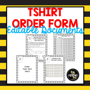 Editable T-Shirt Order Form