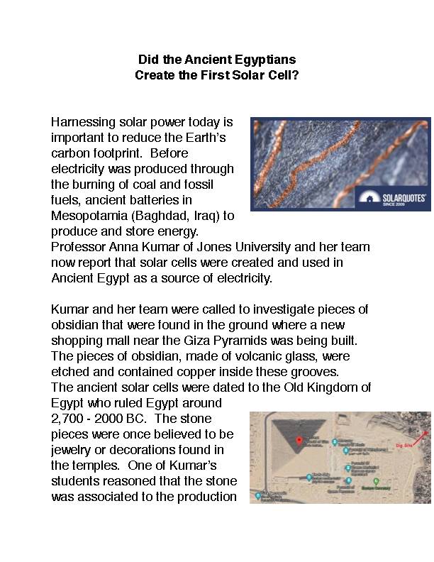 Did the Ancient Egyptians Create the First Solar Cell? PDF's featured image
