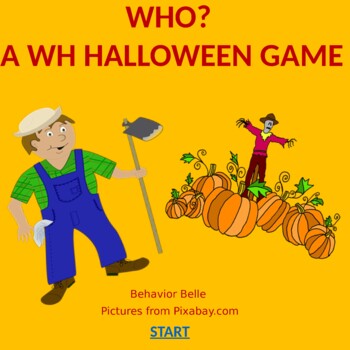 WH QUESTIONS (WHO?) PowerPoint Game (Virtual Game) Halloween Edition's featured image
