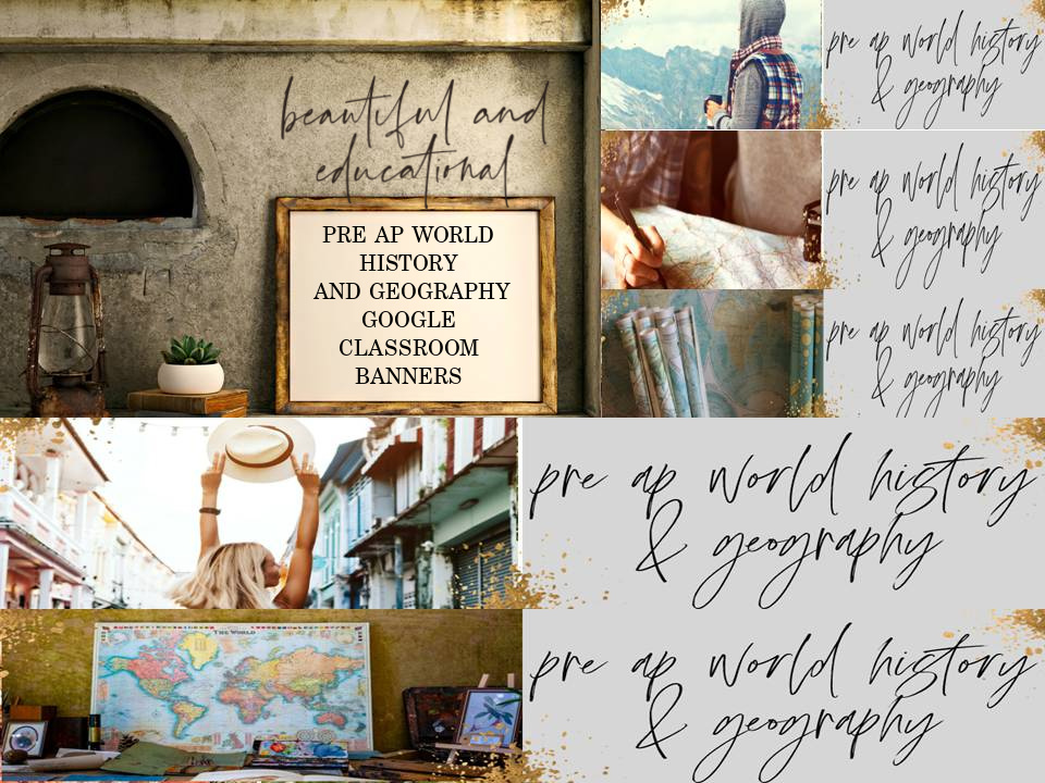 PREAP WORLD HISTORY and Geography Google Classroom Banners // Teacher Resources // Google Classroom Banners // Virtual Learning's featured image