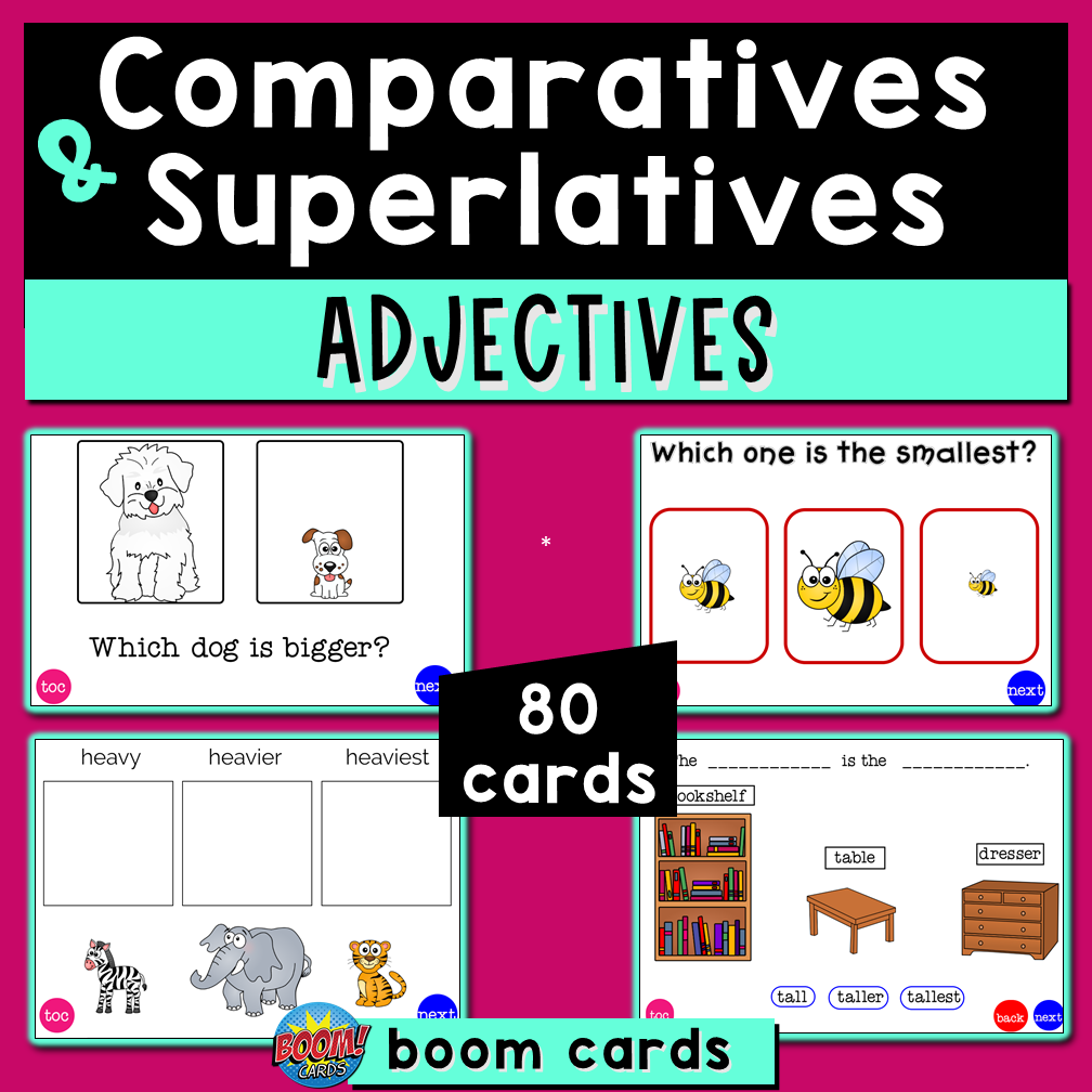 Comparatives and Superlatives of Adjectives Boom Cards's featured image