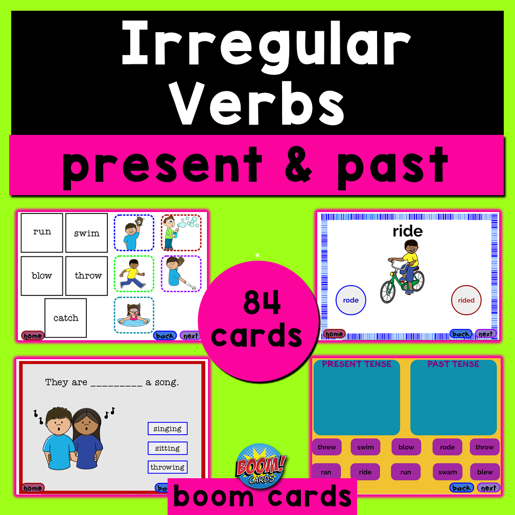 Irregular Verbs Present and Past Tense Boom Cards