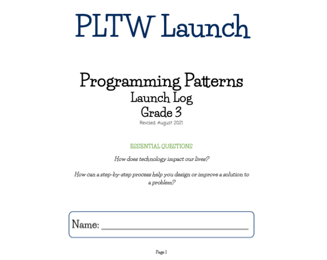 PLTW Programming Patterns Launch Log's featured image
