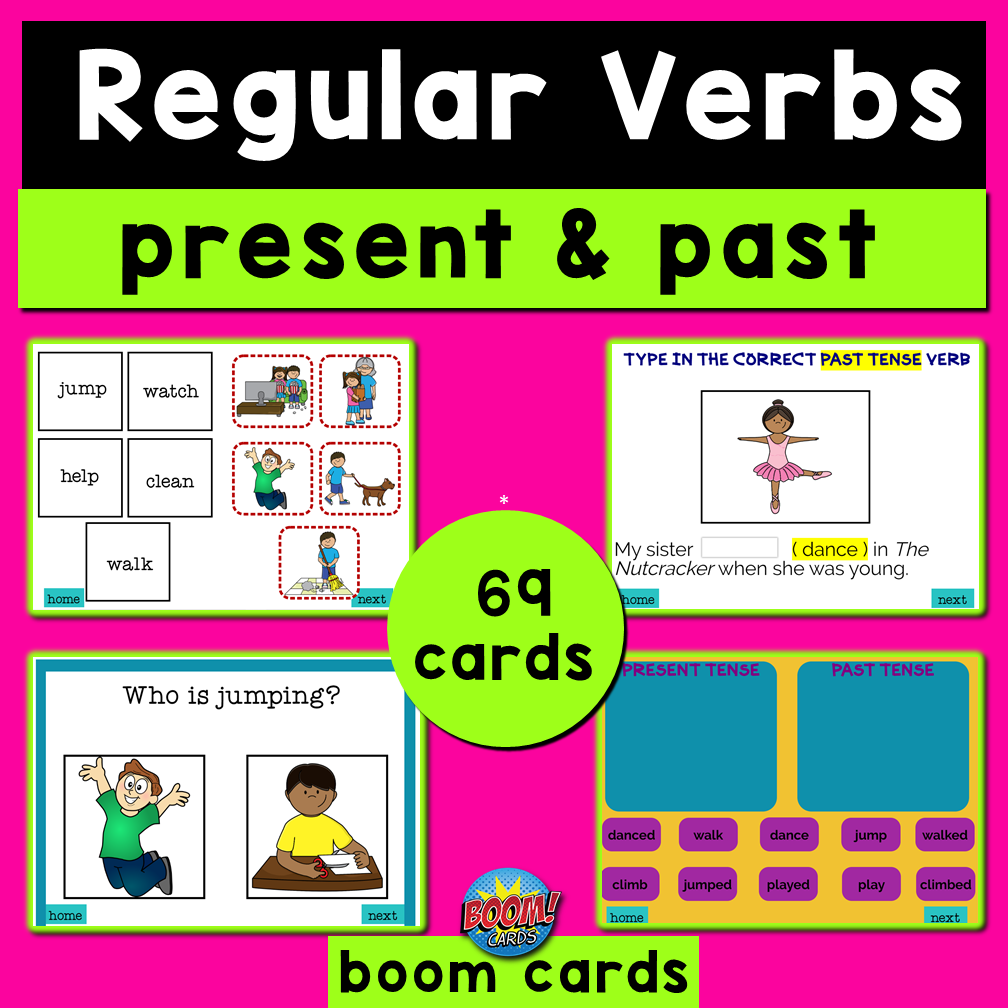 Verbs Present and Past Tense Boom Cards's featured image