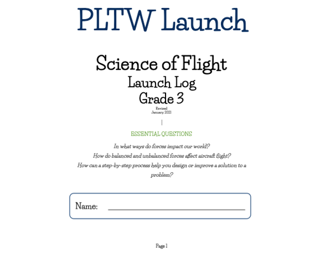 PLTW Science of Flight Launch Log's featured image