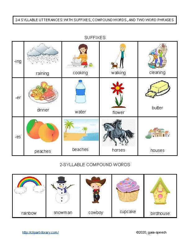 2-4 SYLLABLE UTTERANCES: WITH SUFFIXES, COMPOUND WORDS, AND TWO WORD PHRASES's featured image