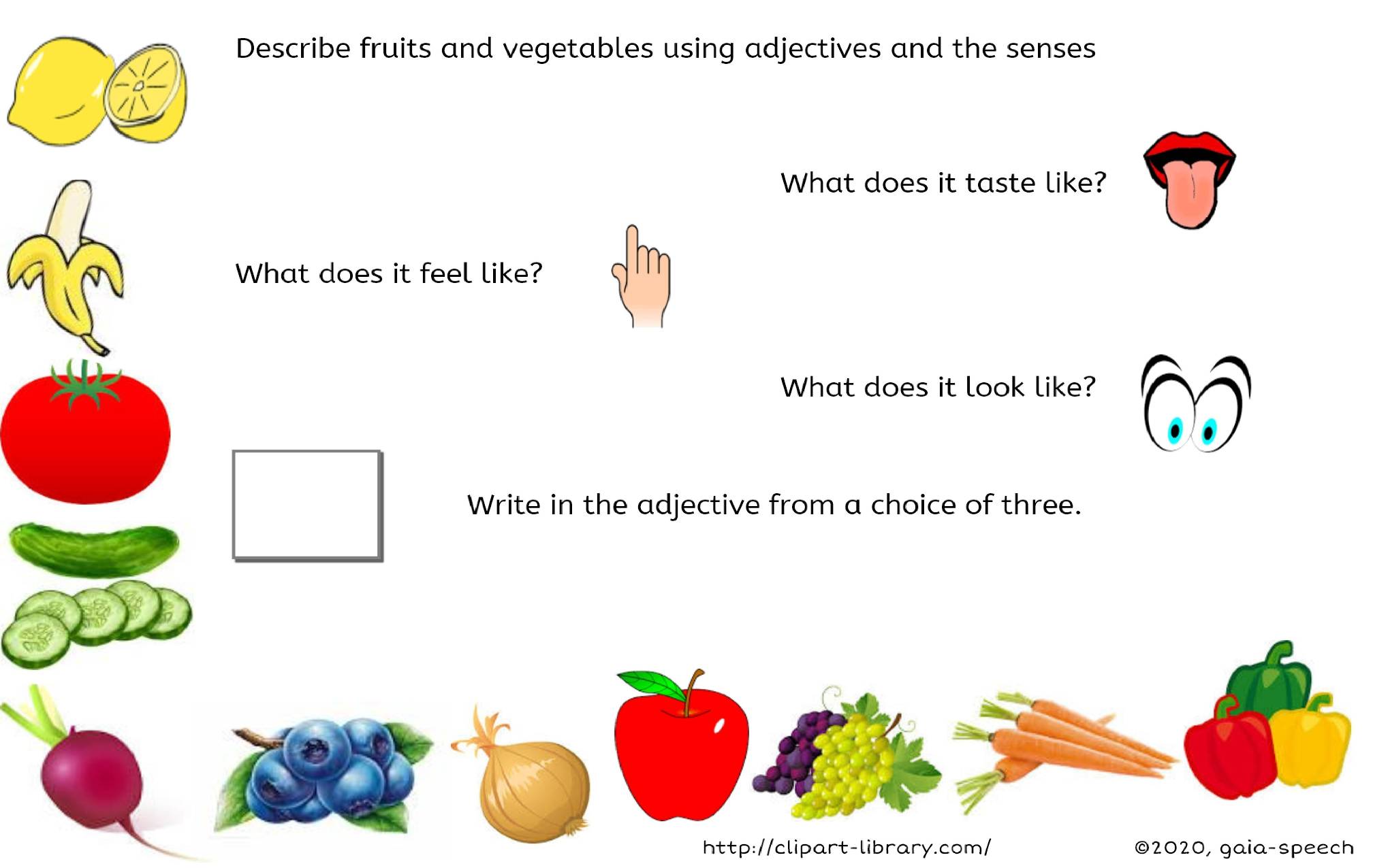 ADJECTIVES FOR FRUITS AND VEGETABLES THROUGH SENSES's featured image