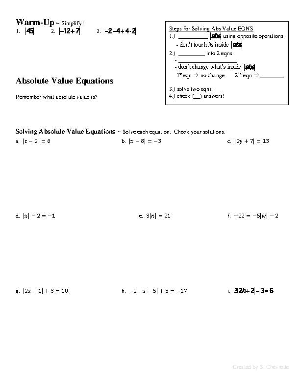 Solving Absolute Value Equations and Inequalities's featured image