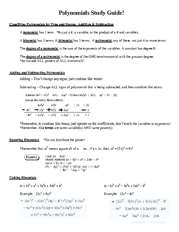 Polynomials Study Guide!'s featured image