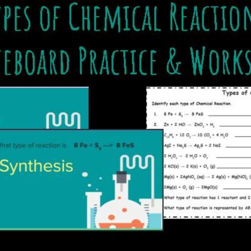 Types of Chemical Reactions Worksheet & Whiteboard Practice's featured image