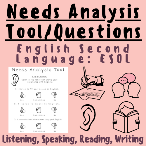 Needs Analysis Tool/Questionnaire: English Second Language, ESL, ESOL, ELL Teachers and Students in the Classroom's featured image