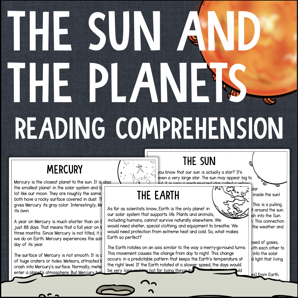The Sun & Planets Reading Comprehension Passages Cause Effect Compare  Contrast - Classful