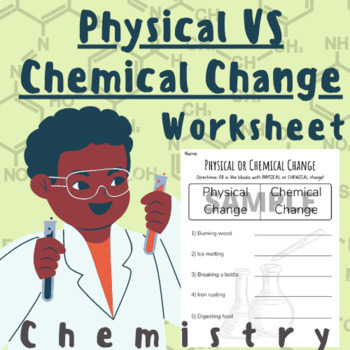 Physical Versus Chemical Change Worksheet (10 Questions) [Chemistry] For K-5 Teachers and Students in the Science Classroom's featured image
