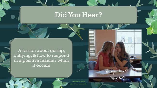 GOSSIP RUMORS RELATIONAL BULLYING PREVENTION Ready 2 Use SEL LESSON 4 Videos & practice scenarios's featured image