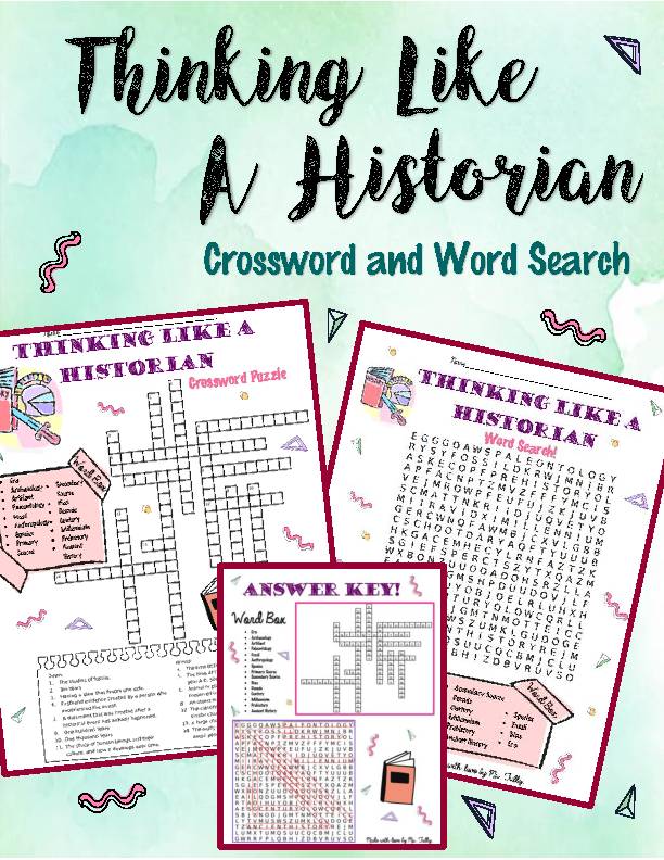 Thinking Like a Historian: Crossword Puzzle and Word Search