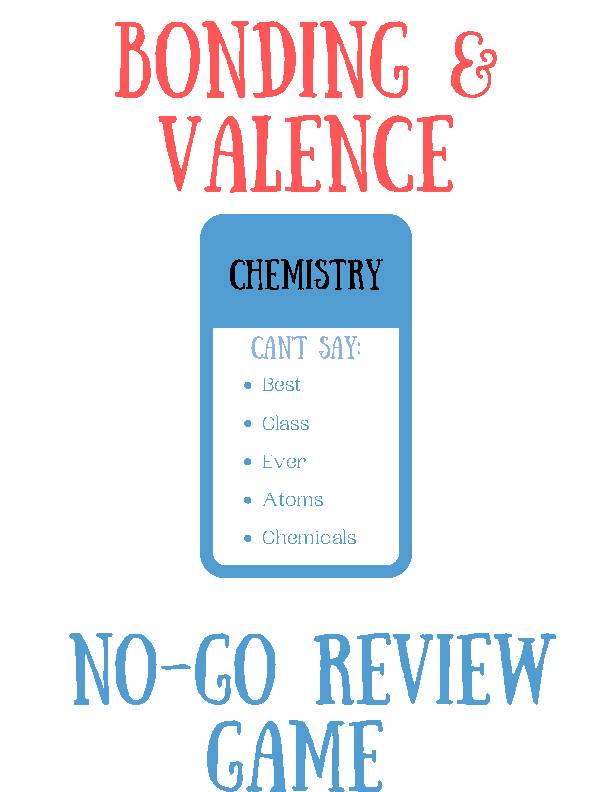 Bonding & Valences (VSEPR) No-Go Review Game (Taboo Inspired)'s featured image