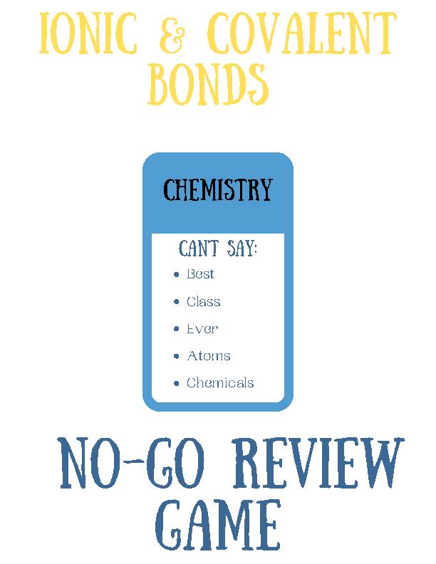 Ionic & Covalent Compound No-Go Review Game (Taboo Inspired)'s featured image