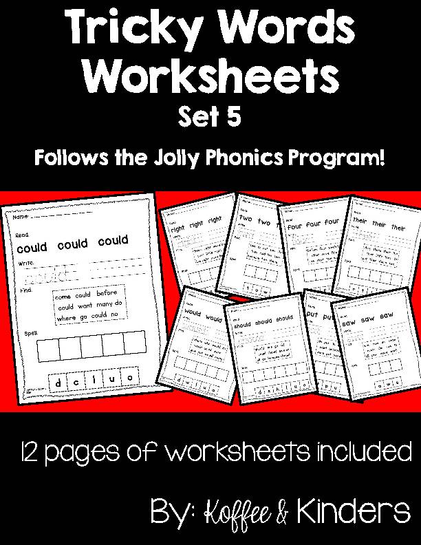 Jolly Phonics Tricky Words Worksheets [[Set 5]]'s featured image