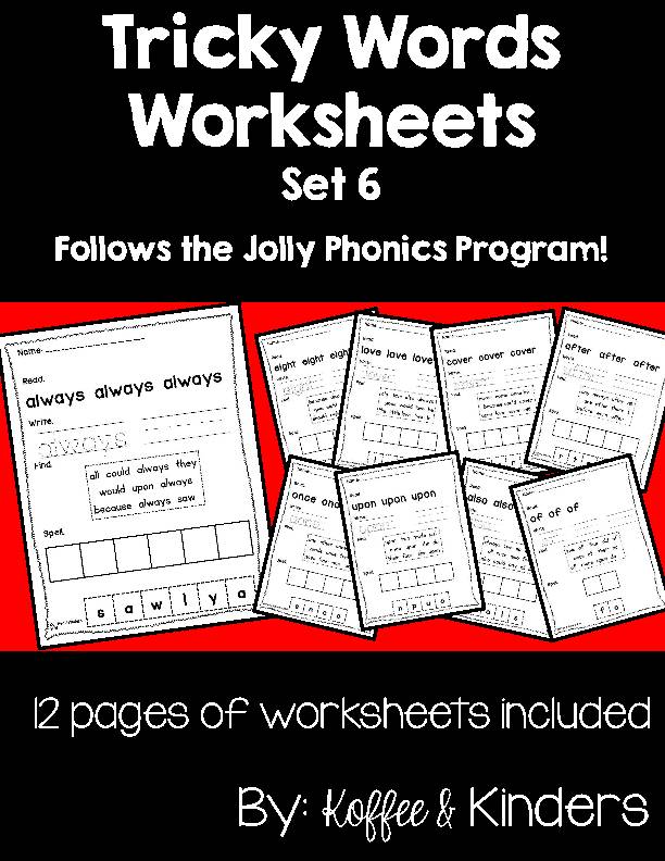 Jolly Phonics Tricky Words Worksheets [[Set 6]]'s featured image