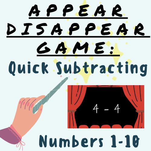 Subtracting Numbers 1-10 (One Digit) APPEARING/DISAPPEARING PPT GAME; For K-5 Teachers and Students in the Math Classroom's featured image