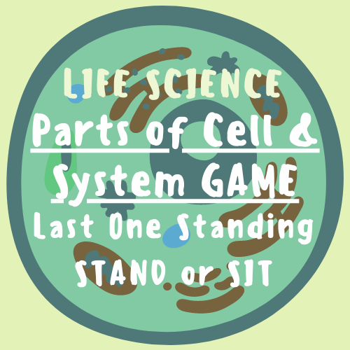 Parts of Cell & Body Systems GAME (Last One Standing, STAND OR SIT) [Life Science/Biology] For K-5 Teachers and Students in the Life Science Classroom
