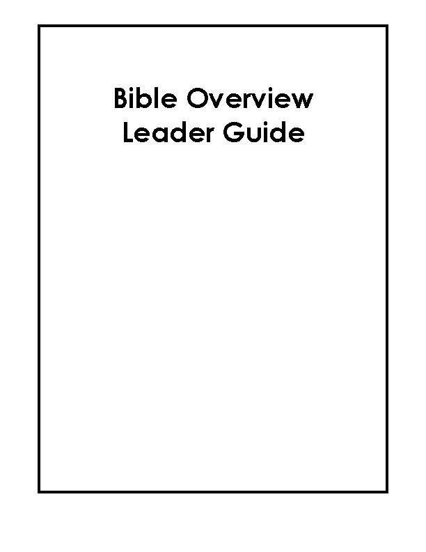 Bible Overview Curriculum - Extended Version (Leader Guide)