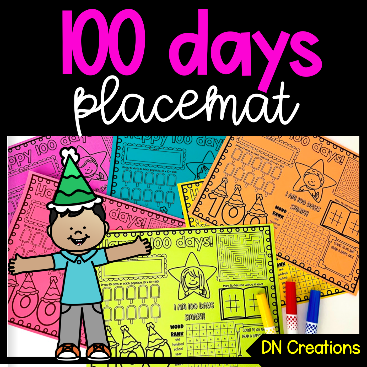 100 Days of School Placemat l One Hundred Days Activity l 100 Days printable's featured image