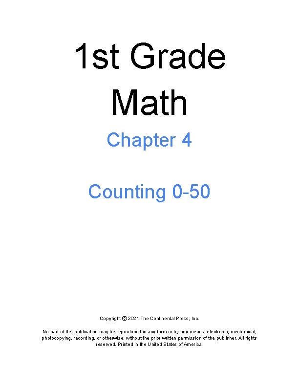 1st Grade Math - Chapter 4 - Counting from 0 to 50's featured image